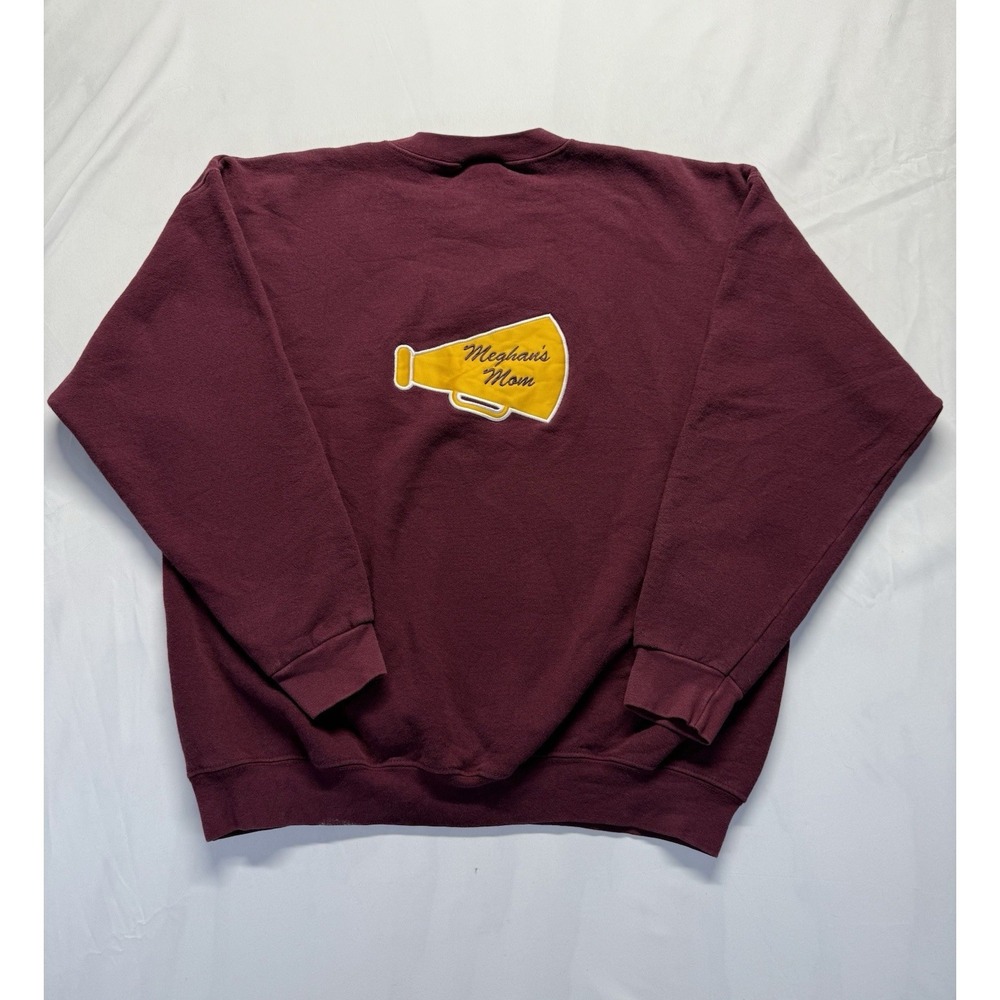 Vintage Converse Athletics Crewneck Sweatshirt XL Knits cheer mom‎ Maroon - Picture 2 of 8